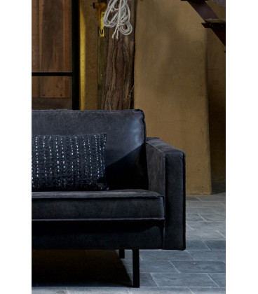 Canapé Chaise Longue Rodéo Gauche Black Cuir RecycléWOOOD by De Eekhoorn