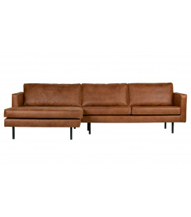 Canapé Chaise Longue Rodéo Gauche Cognac Cuir Recyclé