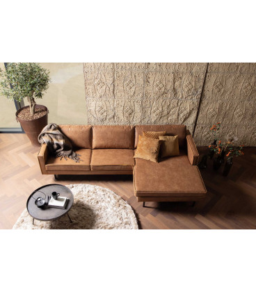 Canapé Chaise Longue Rodéo Droit Cognac Cuir RecycléWOOOD by De Eekhoorn