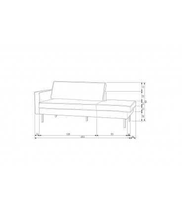 Méridienne Rodéo Gauche Cuir Recyclé ArmyWOOOD by De Eekhoorn