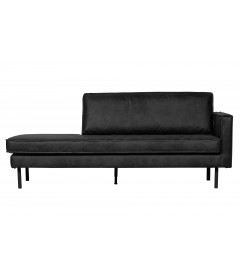 Méridienne Rodéo Droite Cuir Recyclé BlackWOOOD by De Eekhoorn Méridienne Rodéo Droite Cuir Recyclé BlackWOOOD by De Eekhoorn