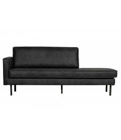 Méridienne Rodéo Gauche Cuir Recyclé BlackWOOOD by De Eekhoorn Méridienne Rodéo Gauche Cuir Recyclé BlackWOOOD by De Eekhoorn