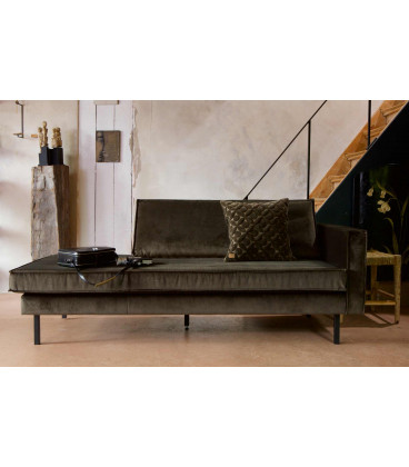 Méridienne Rodéo Droite Velvet Vert FoncéWOOOD by De Eekhoorn