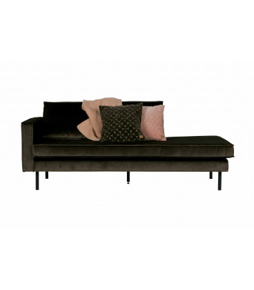 Méridienne Rodéo Gauche Velvet Vert FoncéWOOOD by De Eekhoorn