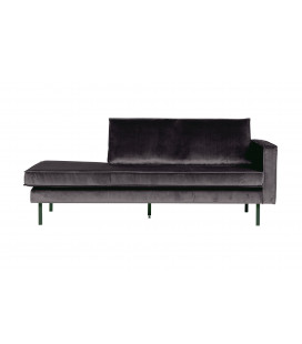 Méridienne Rodéo Droite Velvet Anthracite