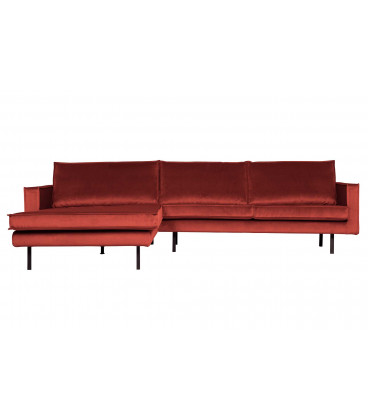 Canapé Chaise Longue Rodéo Gauche Velvet Chestnut