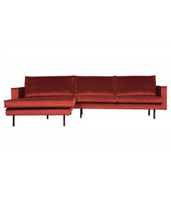 Canapé Chaise Longue Rodéo Gauche Velvet ChestnutWOOOD by De Eekhoorn Canapé Chaise Longue Rodéo Gauche Velvet ChestnutWOOOD by De Eekhoorn