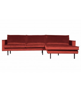 Canapé Chaise Longue Rodéo Droite Velvet Chestnut