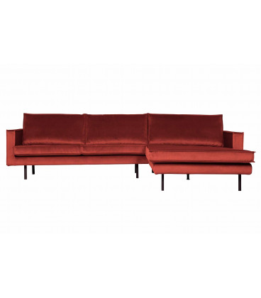 Canapé Chaise Longue Rodéo Droite Velvet Chestnut