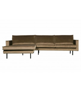 Canapé Chaise Longue Rodéo Gauche Velvet Taupe