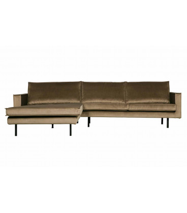 Canapé Chaise Longue Rodéo Gauche Velvet Taupe