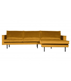 Canapé Chaise Longue Rodéo Droite Velvet Ocre