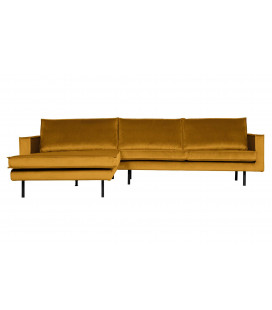 Canapé Chaise Longue Rodéo Gauche Velvet Ocre