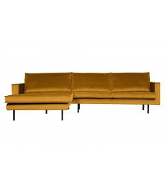 Canapé Chaise Longue Rodéo Gauche Velvet OcreWOOOD by De Eekhoorn