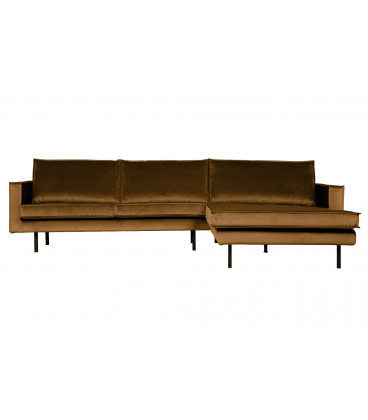 Canapé Chaise Longue Rodéo Droite Velvet Miel