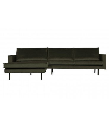 Canapé Chaise Longue Rodéo Gauche Velvet Vert Chasseur