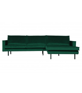 Canapé Chaise Longue Rodéo Droite Velvet Vert Forêt