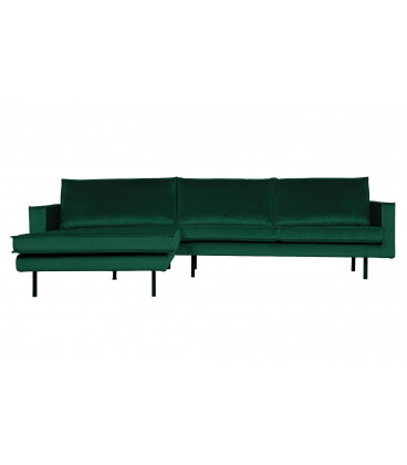 Canapé Chaise Longue Rodéo Gauche Velvet Vert Forêt