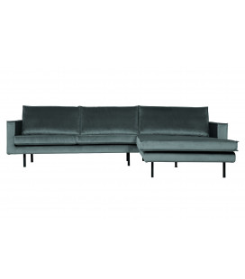 Canapé Chaise Longue Rodéo Droite Velvet Teal