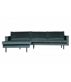 Canapé Chaise Longue Rodéo Gauche Velvet Teal Bleu CanardWOOOD by De Eekhoorn