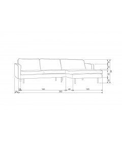 Canapé Chaise Longue Rodéo Droite Velvet bleuWOOOD by De Eekhoorn Canapé Chaise Longue Rodéo Droite Velvet bleuWOOOD by De Eekhoorn