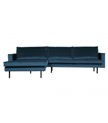 Canapé Chaise Longue Rodéo Gauche Velvet Bleu