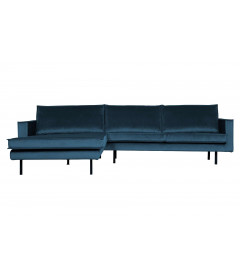 Canapé Chaise Longue Rodéo Gauche Velvet BleuWOOOD by De Eekhoorn Canapé Chaise Longue Rodéo Gauche Velvet BleuWOOOD by De Eekhoorn