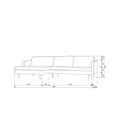 Canapé Chaise Longue Rodéo Gauche Velvet BleuWOOOD by De Eekhoorn Canapé Chaise Longue Rodéo Gauche Velvet BleuWOOOD by De Eekhoorn