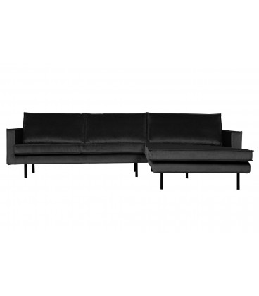 Canapé Chaise Longue Rodéo Droite Velvet Anthracite