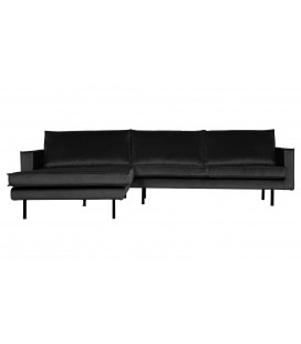 Canapé Chaise Longue Rodéo Gauche Velvet Anthracite