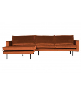 Canapé Chaise Longue Rodéo Gauche Velvet Rouille