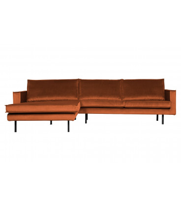 Canapé Chaise Longue Rodéo Gauche Velvet Rouille