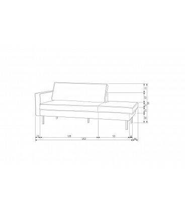 Méridienne Rodéo Gauche Velvet Teal Bleu CanardWOOOD by De Eekhoorn