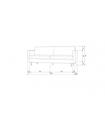 Canapé Rodéo Classic 2.5 Places Velvet Ocre MatelasséWOOOD by De Eekhoorn