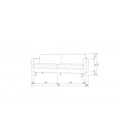 Canapé Rodéo Classic 2.5 Places Velvet Miel MatelasséWOOOD by De Eekhoorn