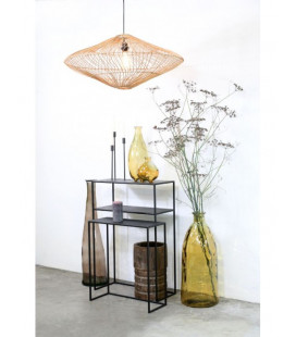 Suspension Maya Rotin Naturel Ø75cm Câble Corde Douille Laiton