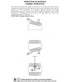 Suspension Raphia Bord Naturel D.65cm