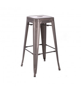 Tabouret Snacking Patine Argent Dallas H61.2cm