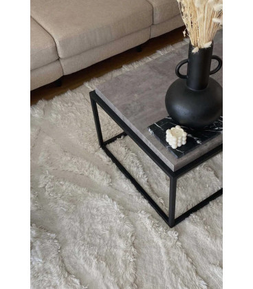 Tapis coton Enkan Ivoire  L170/240 cm Lavable en Machine