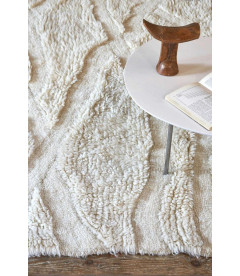 Tapis coton Enkan Ivoire  L170/240 cm Lavable en Machine