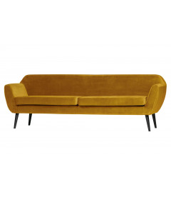 Canapé Woood Roc 230cm Velours Ocre