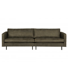 Canapé Rodéo Classic 3 Places XL Army Cuir Recyclé Façon MatelasséWOOOD by De Eekhoorn
