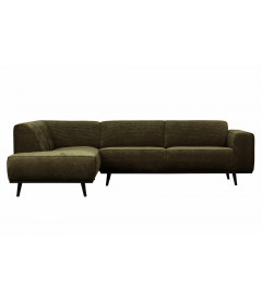 Canapé d'Angle Gauche Statement Côtelé Vert ChaudWOOOD by De Eekhoorn Canapé d'Angle Gauche Statement Côtelé Vert ChaudWOOOD by De Eekhoorn