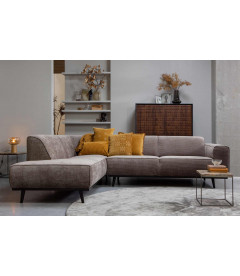 Canapé d'Angle Gauche Statement Côtelé TaupeWOOOD by De Eekhoorn Canapé d'Angle Gauche Statement Côtelé TaupeWOOOD by De Eekhoorn