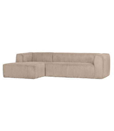 Canapé d'Angle Gauche Bean Côtelé TravertinWOOOD by De Eekhoorn