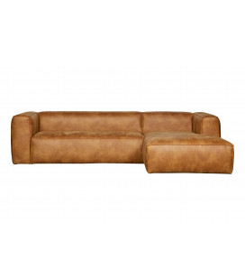 Canapé d'Angle Droit Bean en Cuir Recyclé CognacWOOOD by De Eekhoorn