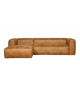 Canapé d'Angle Gauche Bean en Cuir Recyclé CognacWOOOD by De Eekhoorn