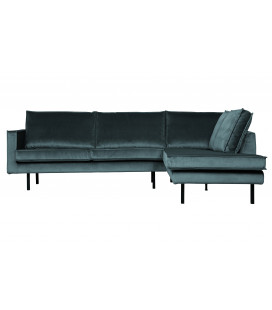 Canapé d'Angle Rodéo Droite Velvet Teal Bleu CanardWOOOD by De Eekhoorn