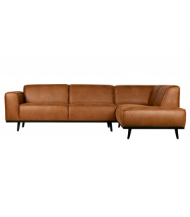 Canapé d'Angle Droite Statement Cognac Cuir RecycléWOOOD by De Eekhoorn