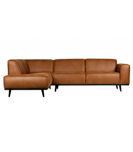Canapé d'Angle Gauche Statement Cognac Cuir RecycléWOOOD by De Eekhoorn